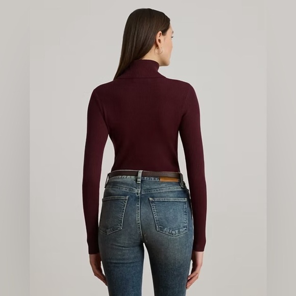 Lauren Ralph Lauren Ribbed Turtleneck Sweater, Dark Garnet, size XS - Picture 4 of 9